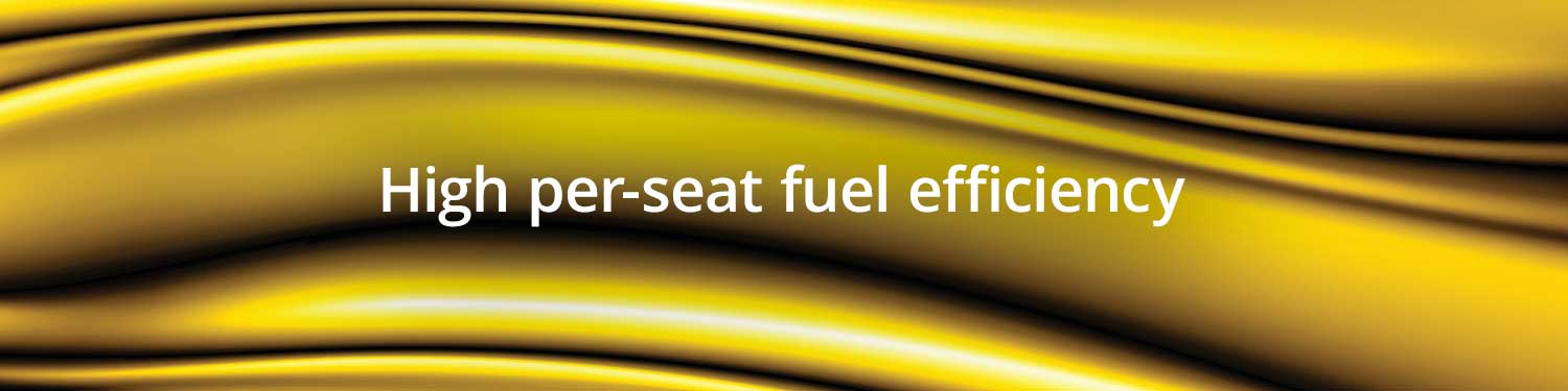 High per-seat fuel efficiency